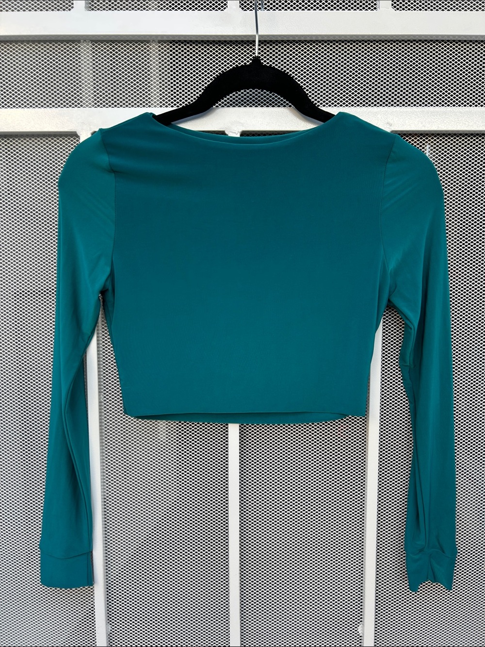 Teal Long-Sleeve Crop Top - Women